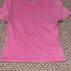 American Eagle Outfitters Distressed Pink Short Sleeve Tee